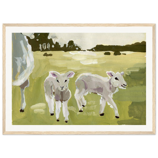 Lambs in Field - Fine Art Print